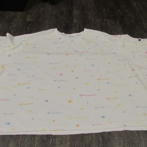 Champion womens short sleeve spelloit and logo Multicolor cropped tshirt size 4x